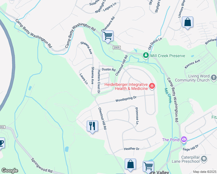map of restaurants, bars, coffee shops, grocery stores, and more near 2732 Hunt Club Drive in York