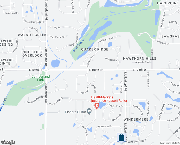 map of restaurants, bars, coffee shops, grocery stores, and more near 10581 Tremont Drive in Fishers