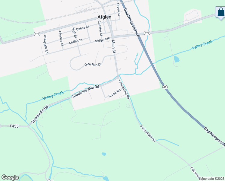 map of restaurants, bars, coffee shops, grocery stores, and more near 318 Brook Road in Atglen