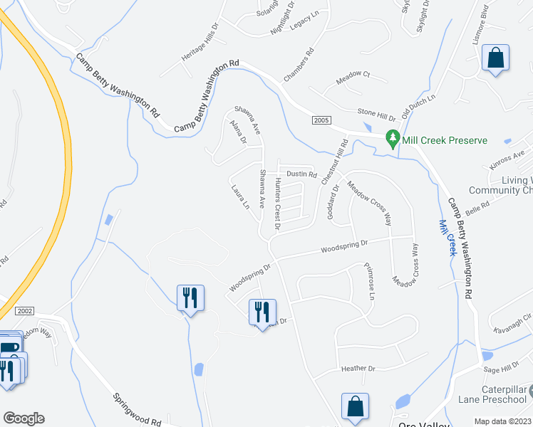map of restaurants, bars, coffee shops, grocery stores, and more near 714 Shawna Avenue in York
