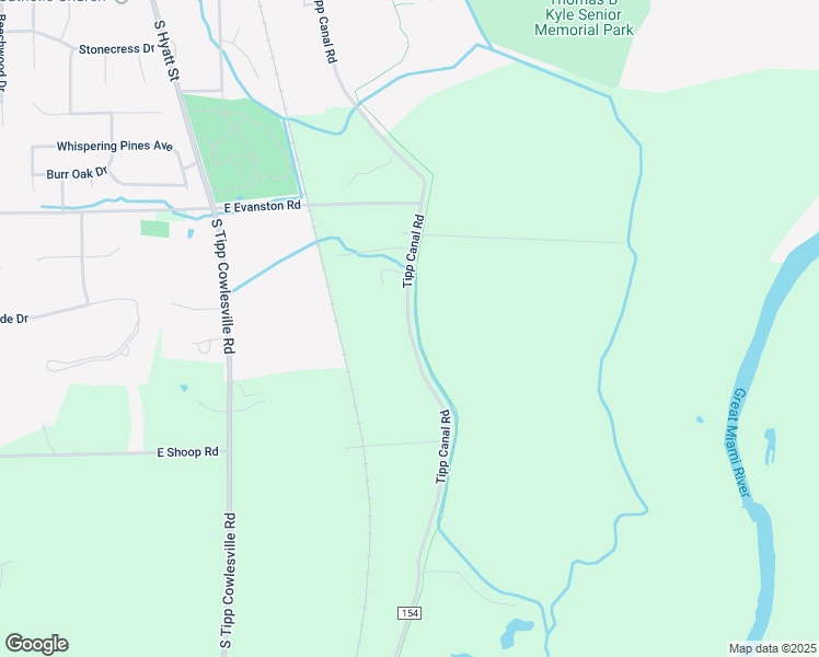 map of restaurants, bars, coffee shops, grocery stores, and more near 6740 County Highway 154 in Tipp City