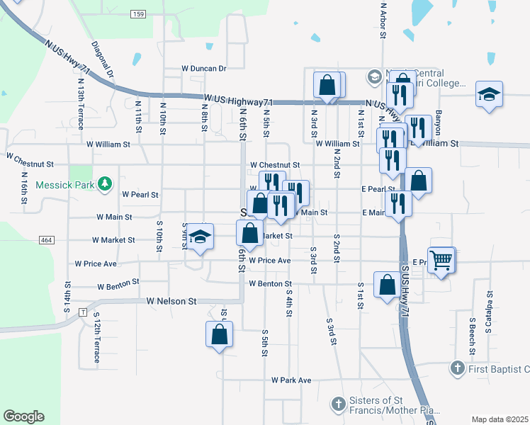 map of restaurants, bars, coffee shops, grocery stores, and more near in Savannah