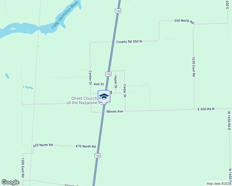map of restaurants, bars, coffee shops, grocery stores, and more near 15715 Indiana Avenue in Georgetown