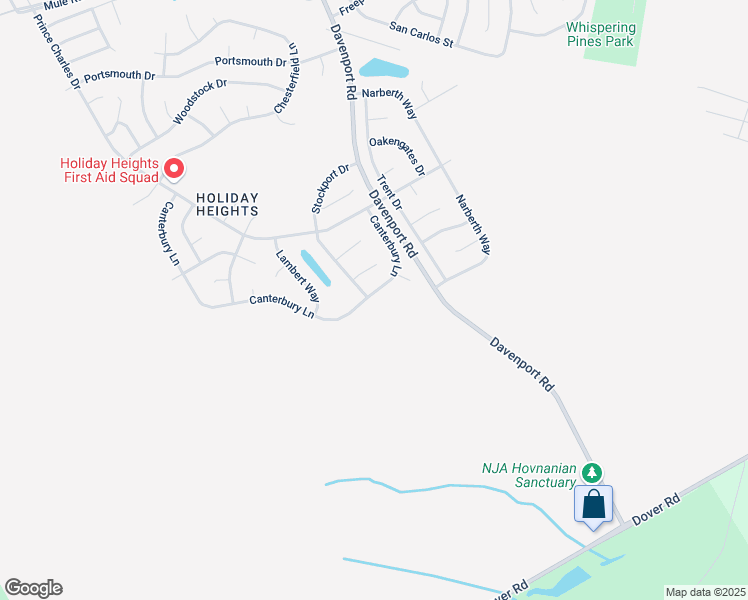 map of restaurants, bars, coffee shops, grocery stores, and more near 152 Canterbury Lane in Toms River