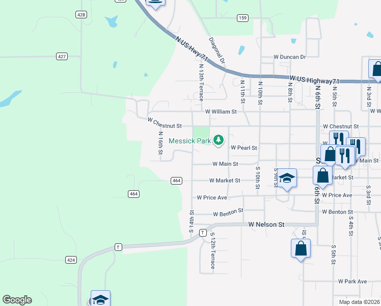 map of restaurants, bars, coffee shops, grocery stores, and more near 1408 West Main Terrace in Savannah