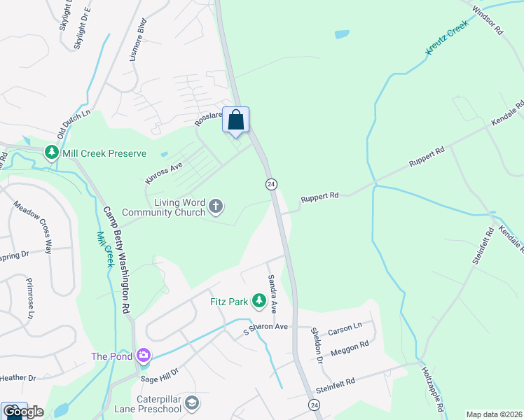 map of restaurants, bars, coffee shops, grocery stores, and more near 3206 Cape Horn Road in Red Lion