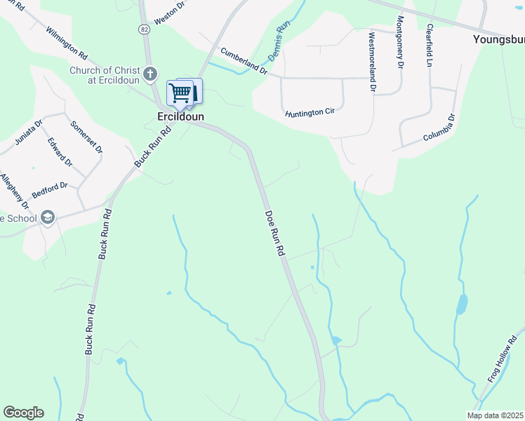 map of restaurants, bars, coffee shops, grocery stores, and more near 940 Doe Run Road in Coatesville