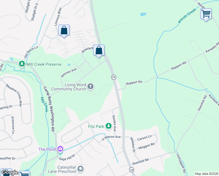 map of restaurants, bars, coffee shops, grocery stores, and more near 3206 Cape Horn Road in Red Lion