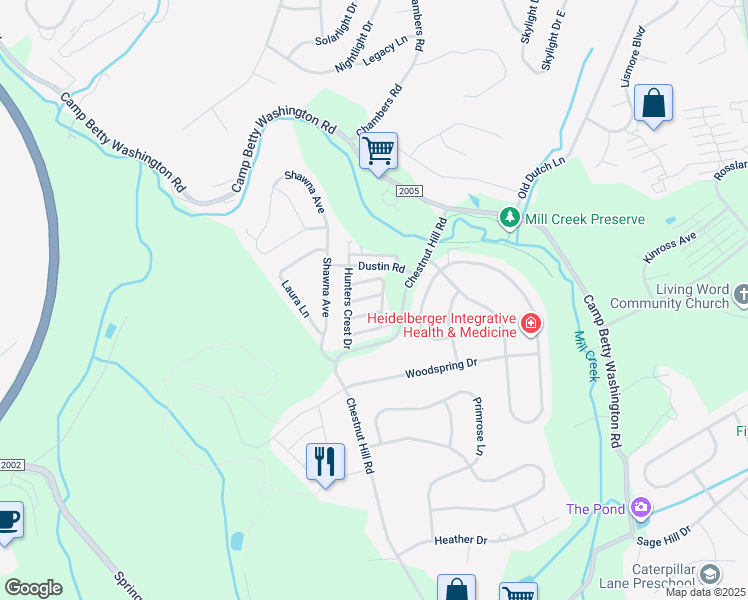 map of restaurants, bars, coffee shops, grocery stores, and more near 2722 Foxshire Drive in York