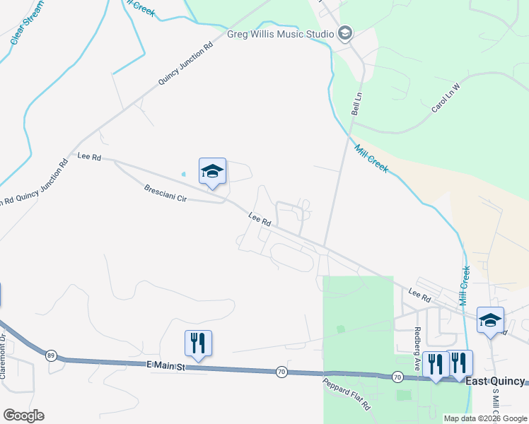 map of restaurants, bars, coffee shops, grocery stores, and more near Industrial Way in Quincy