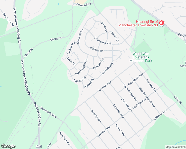 map of restaurants, bars, coffee shops, grocery stores, and more near 82 Norwalk Avenue in Manchester Township