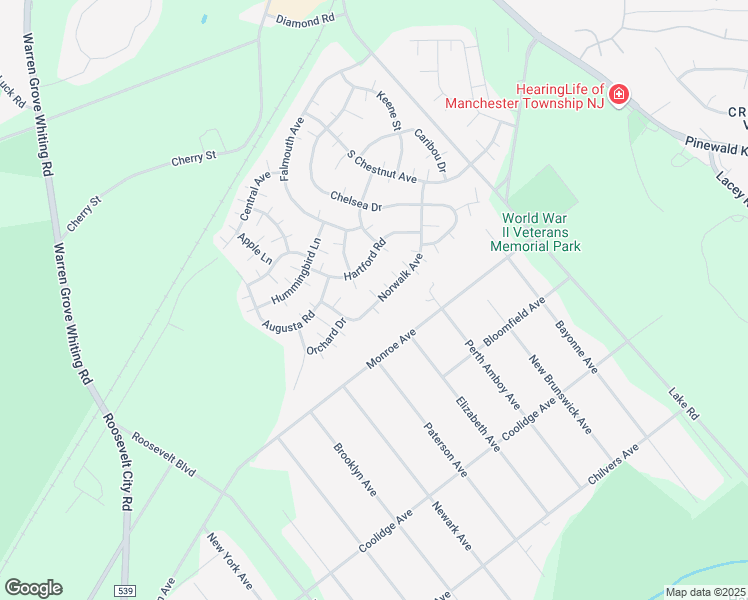 map of restaurants, bars, coffee shops, grocery stores, and more near 66 Norwalk Avenue in Manchester Township
