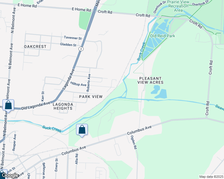map of restaurants, bars, coffee shops, grocery stores, and more near 2745 Hilltop Avenue in Springfield