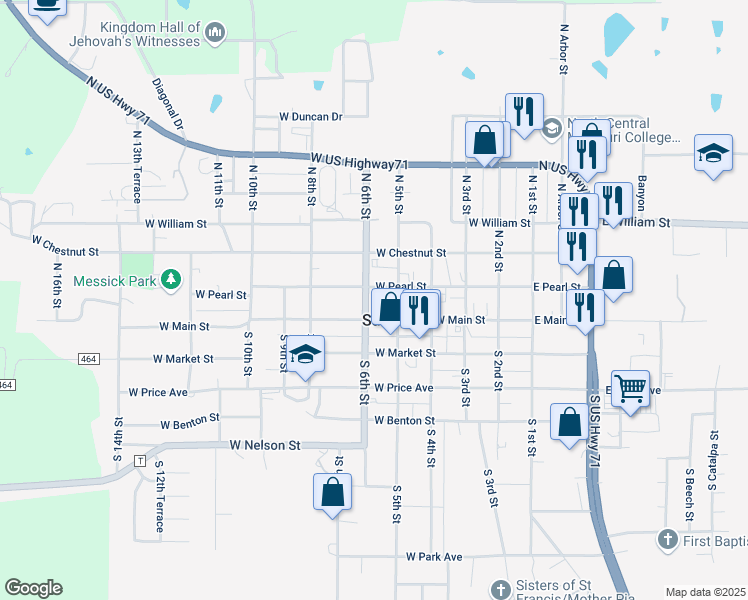 map of restaurants, bars, coffee shops, grocery stores, and more near 103 North 6th Street in Savannah