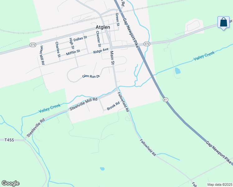 map of restaurants, bars, coffee shops, grocery stores, and more near 530 Cattail Road in Atglen