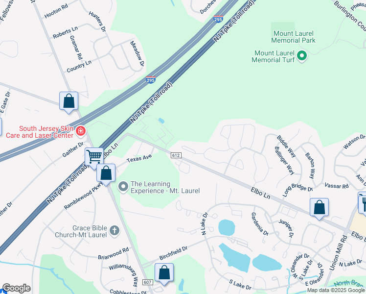 map of restaurants, bars, coffee shops, grocery stores, and more near 808 Oswego Court in Mount Laurel Township