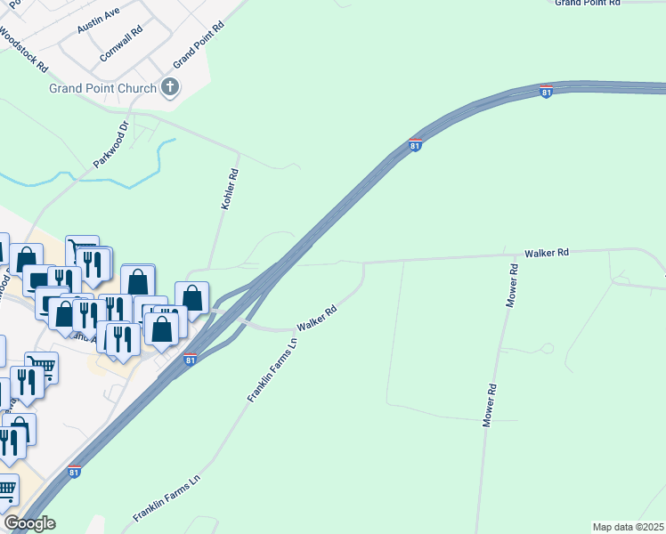map of restaurants, bars, coffee shops, grocery stores, and more near 1438 Nolts Road in Chambersburg