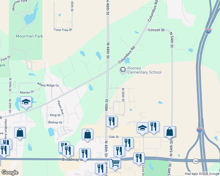 map of restaurants, bars, coffee shops, grocery stores, and more near 4810 Chestnut Street in Quincy