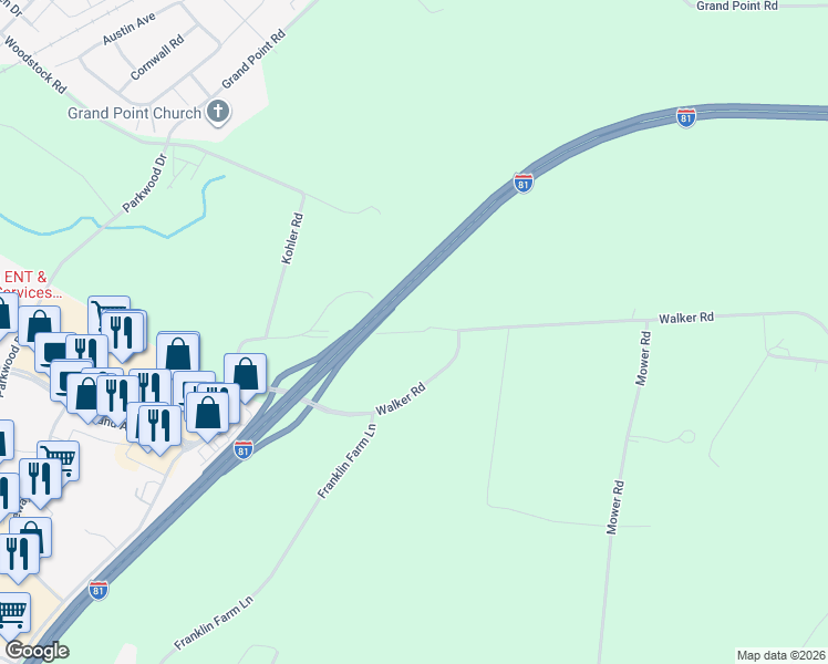map of restaurants, bars, coffee shops, grocery stores, and more near 1376 Nolts Road in Chambersburg