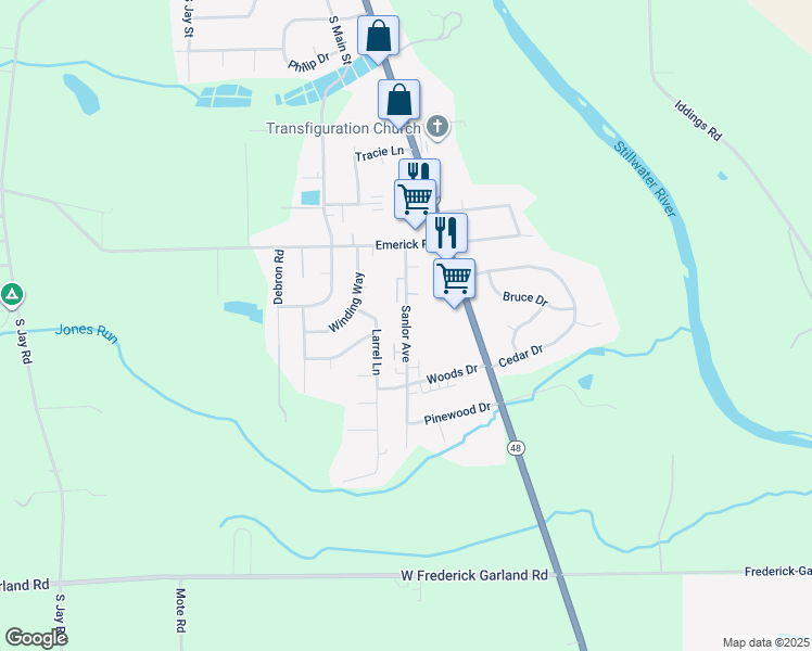 map of restaurants, bars, coffee shops, grocery stores, and more near 1314 Sanlor Avenue in West Milton