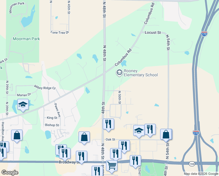 map of restaurants, bars, coffee shops, grocery stores, and more near 4810 Chestnut Street in Quincy