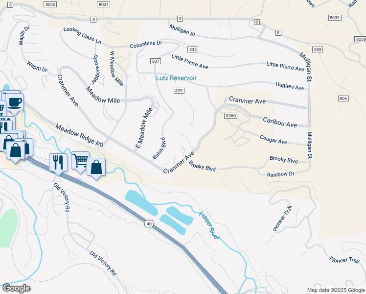 map of restaurants, bars, coffee shops, grocery stores, and more near 905 County Road in Granby