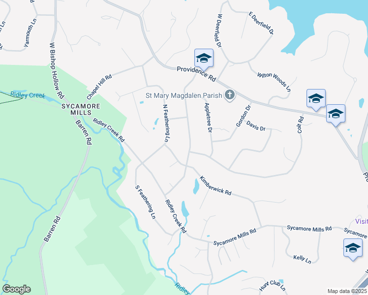 map of restaurants, bars, coffee shops, grocery stores, and more near 301 Steeplechase Drive in Media