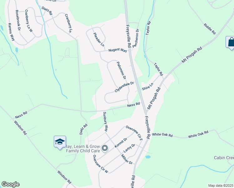 map of restaurants, bars, coffee shops, grocery stores, and more near 650 Clydesdale Drive in York