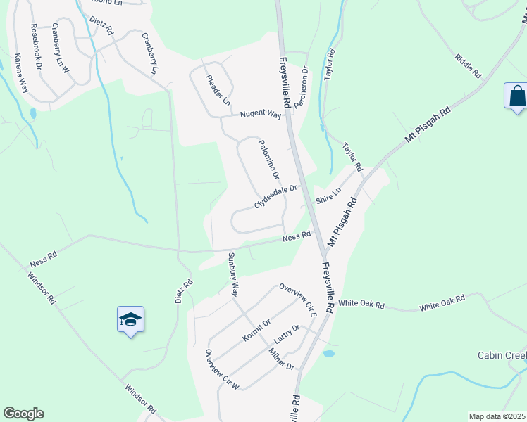 map of restaurants, bars, coffee shops, grocery stores, and more near 640 Clydesdale Dr in York