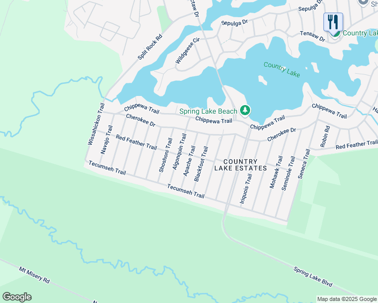 map of restaurants, bars, coffee shops, grocery stores, and more near 705 Red Feather Trail in Browns Mills