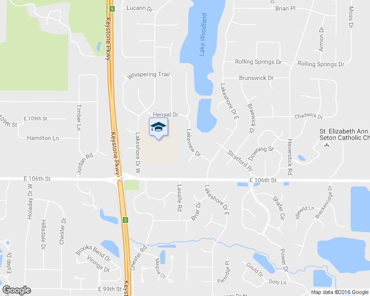 map of restaurants, bars, coffee shops, grocery stores, and more near 10708 Lakeview Drive in Carmel