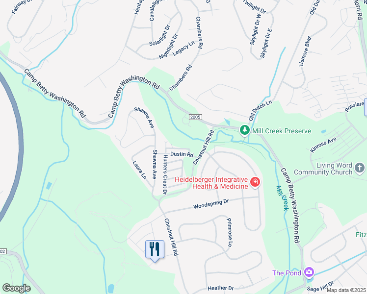 map of restaurants, bars, coffee shops, grocery stores, and more near 2756 Seabiscuit Street in York