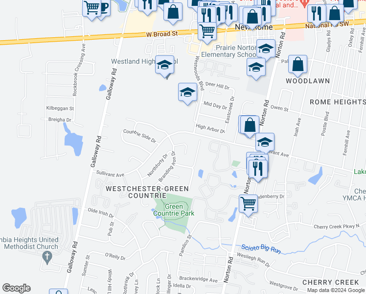 map of restaurants, bars, coffee shops, grocery stores, and more near 369 Old Ranch Court in Galloway