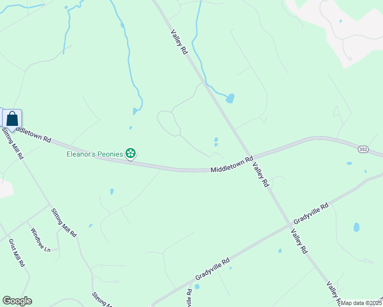 map of restaurants, bars, coffee shops, grocery stores, and more near 1036 Brick House Farm Lane in Newtown Square