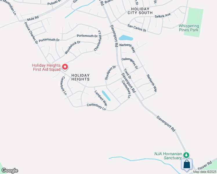 map of restaurants, bars, coffee shops, grocery stores, and more near 42 Stockport Drive in Toms River