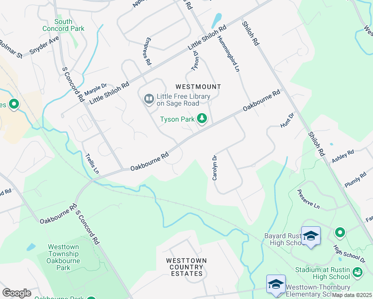 map of restaurants, bars, coffee shops, grocery stores, and more near 1003 Sage Road in West Chester