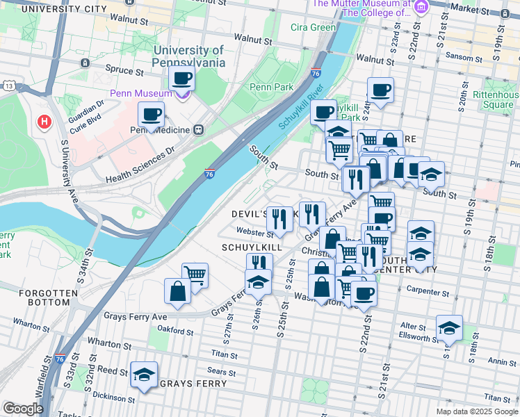 map of restaurants, bars, coffee shops, grocery stores, and more near 700 Commodore Court in Philadelphia