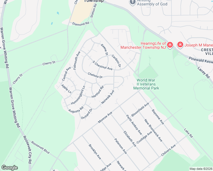 map of restaurants, bars, coffee shops, grocery stores, and more near 43 Chelsea Drive in Manchester Township
