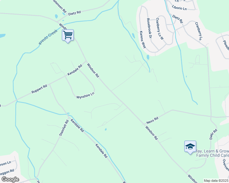 map of restaurants, bars, coffee shops, grocery stores, and more near 785 Windsor Road in Red Lion