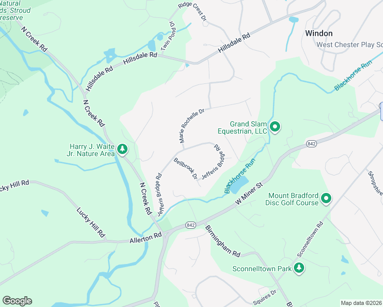 map of restaurants, bars, coffee shops, grocery stores, and more near 969 Jefferis Bridge Road in West Chester