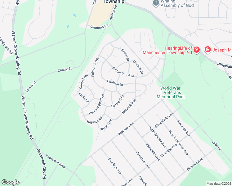 map of restaurants, bars, coffee shops, grocery stores, and more near 53 Chelsea Drive in Manchester Township