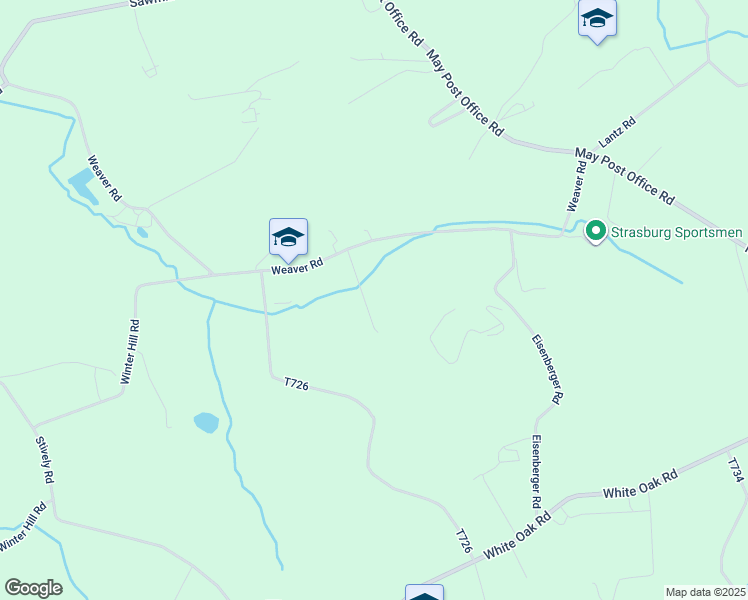 map of restaurants, bars, coffee shops, grocery stores, and more near 436 Weaver Road in Strasburg