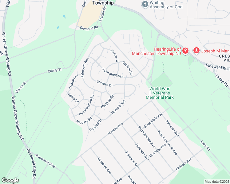 map of restaurants, bars, coffee shops, grocery stores, and more near 43 Chelsea Drive in Manchester Township