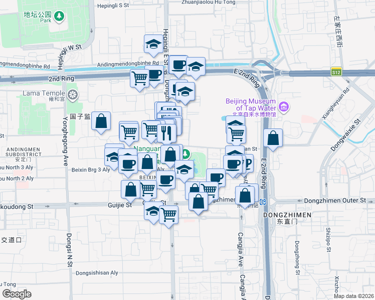 map of restaurants, bars, coffee shops, grocery stores, and more near in Beijing