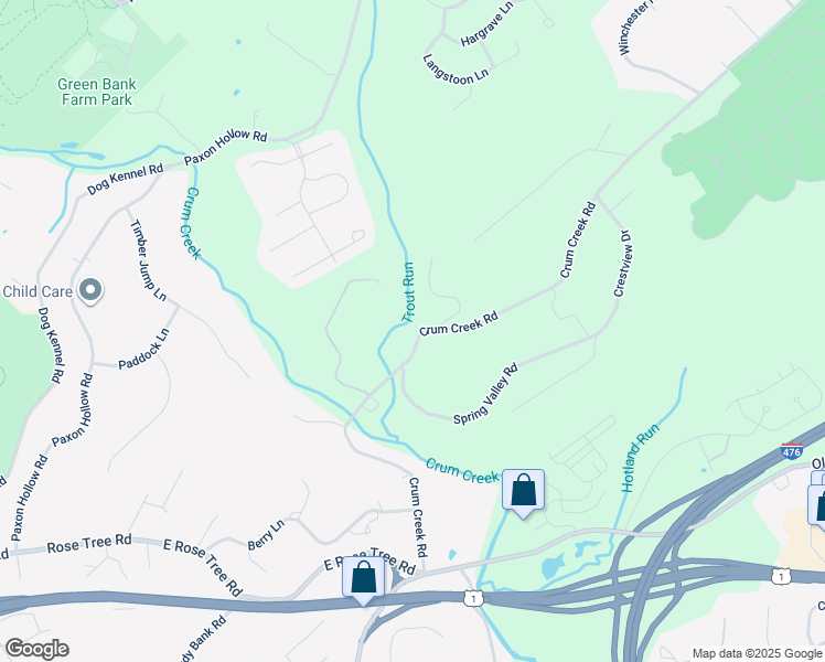 map of restaurants, bars, coffee shops, grocery stores, and more near 860 Crum Creek Road in Springfield