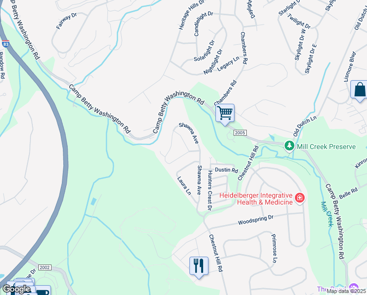 map of restaurants, bars, coffee shops, grocery stores, and more near 75 Alana Drive in York