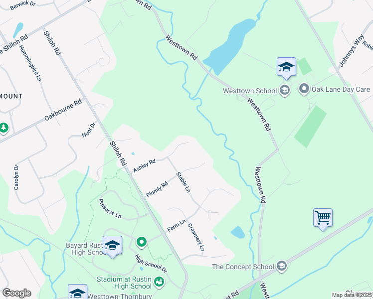 map of restaurants, bars, coffee shops, grocery stores, and more near 1018 Ashley Road in West Chester