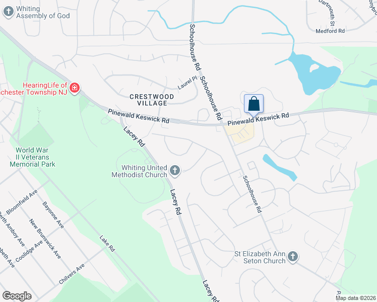 map of restaurants, bars, coffee shops, grocery stores, and more near 5 Wintergreen Lane in Manchester Township