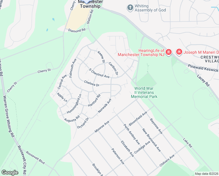 map of restaurants, bars, coffee shops, grocery stores, and more near 12 Norwalk Avenue in Manchester Township