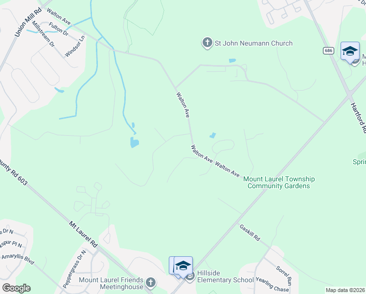 map of restaurants, bars, coffee shops, grocery stores, and more near 651 Walton Avenue in Mount Laurel Township